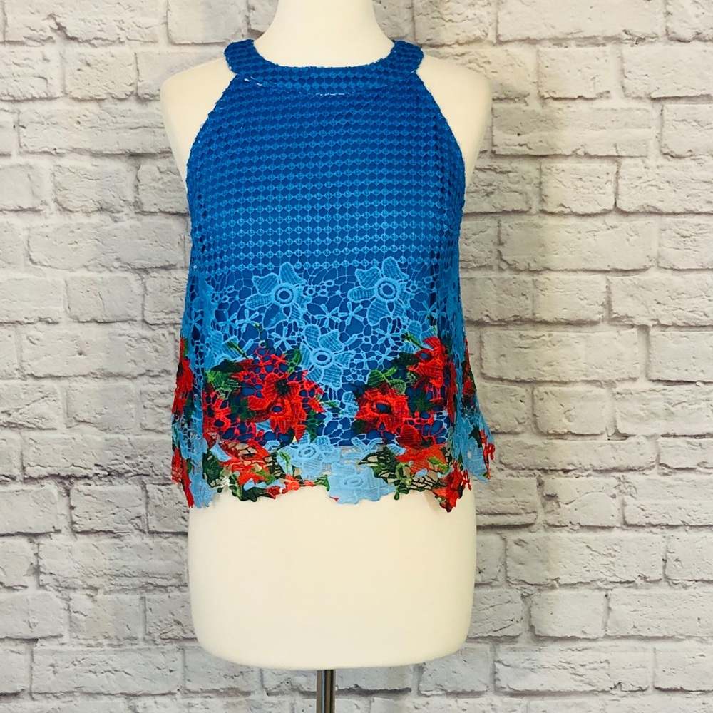 VO Jeans | Sleeveless Graphic Crochet Top